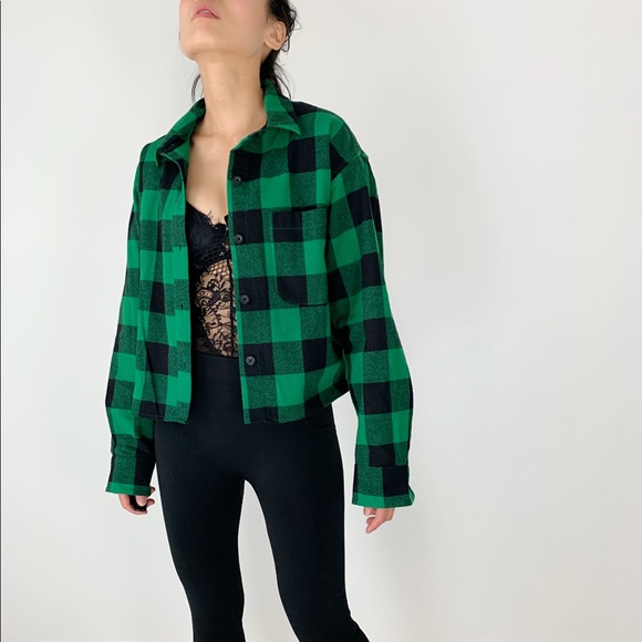 GREEN BUFFALO PLAID FLEECE buttoned down shirt - Picture 5 of 7